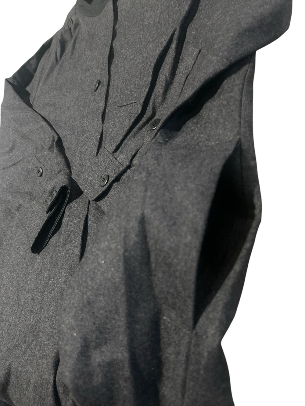 Madewell Latitude Charcoal Gray Wool Blend Crew Neck Shirt Dress Size Med E0910 - Picture 7 of 12